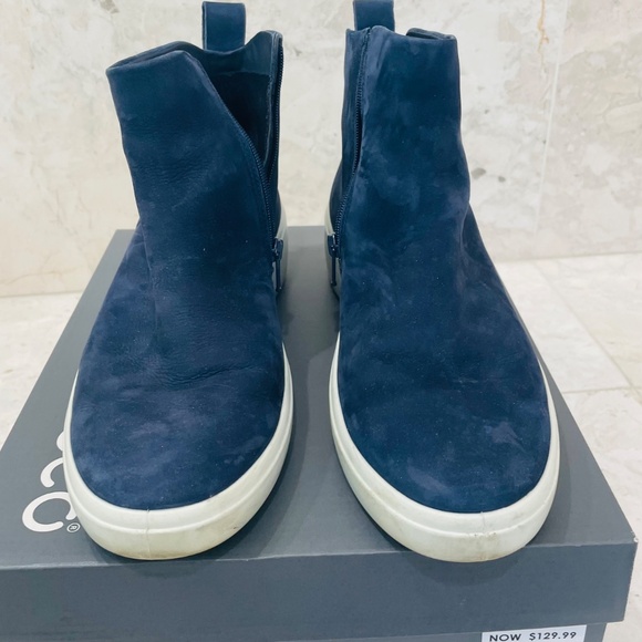 ECCO {41} Ankle Boots Navy Blue White Wedge "Night Sky" - Picture 6 of 9